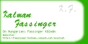 kalman fassinger business card